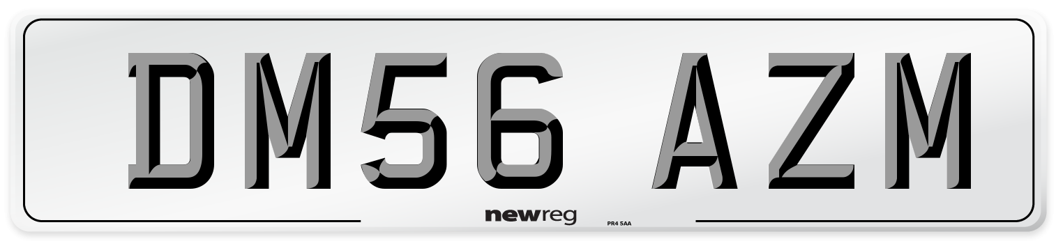 DM56 AZM Number Plate from New Reg